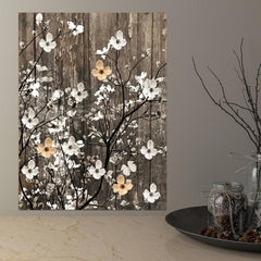 Rustic Flowers On Tree Branch Vintage Canvas Art