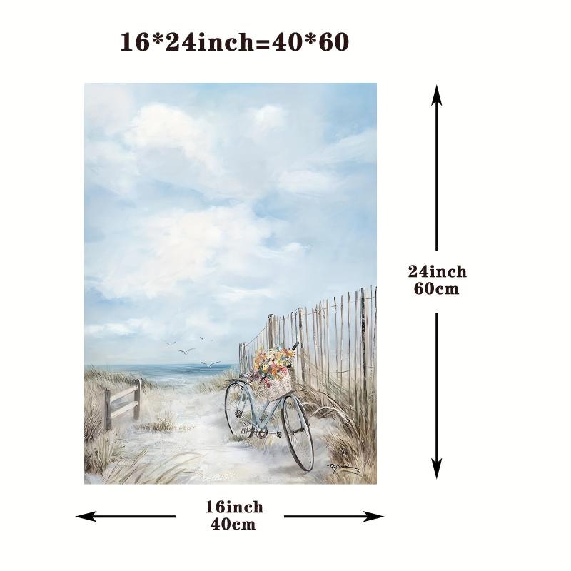 Modern Coastal Seaside Bicycle Canvas Print