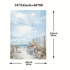 Modern Coastal Seaside Bicycle Canvas Print
