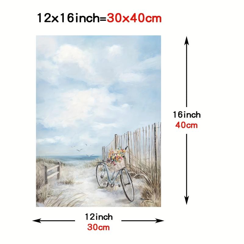 Modern Coastal Seaside Bicycle Canvas Print