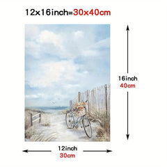 Modern Coastal Seaside Bicycle Canvas Print