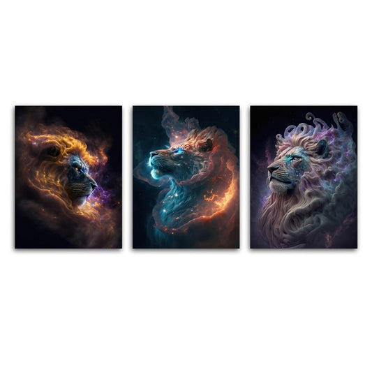 3pcs Modern Lion Wall Paintings