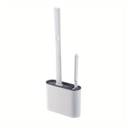 Silicone Toilet Brush and Holder Set with TPR Bristles