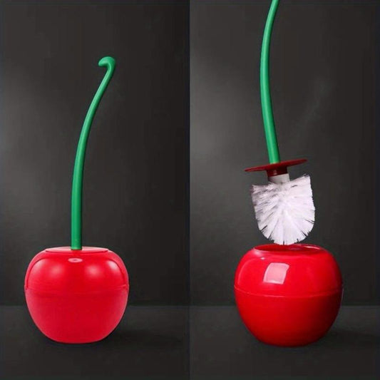 Cherry Toilet Brush With Holder Plastic Long Handle