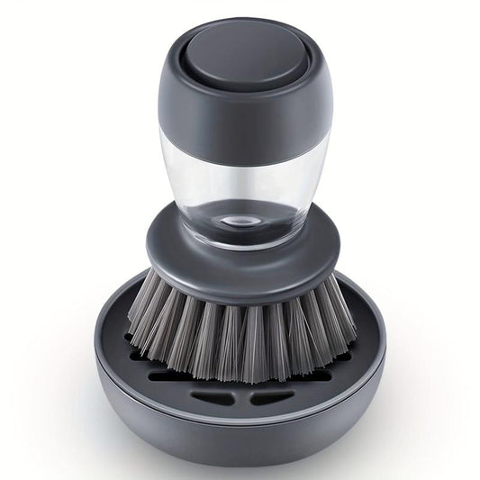 Pot Brush With Soap Dispenser And Drip Tray Kitchen Cleaning Brush