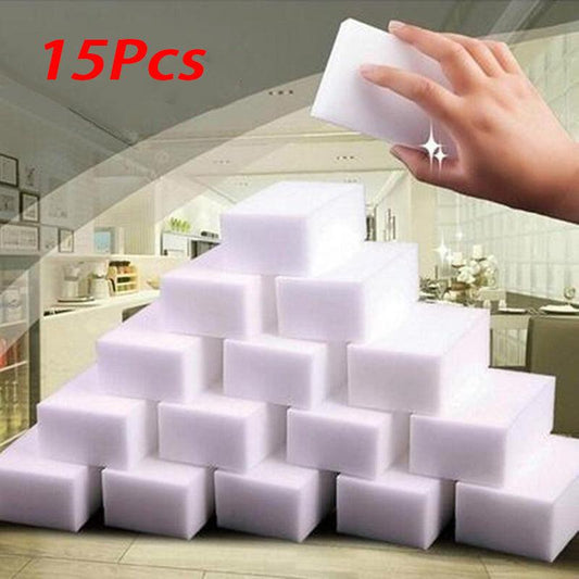 15pcs Magic Sponge Eraser Clean Melamine Functional Foam Cleaner