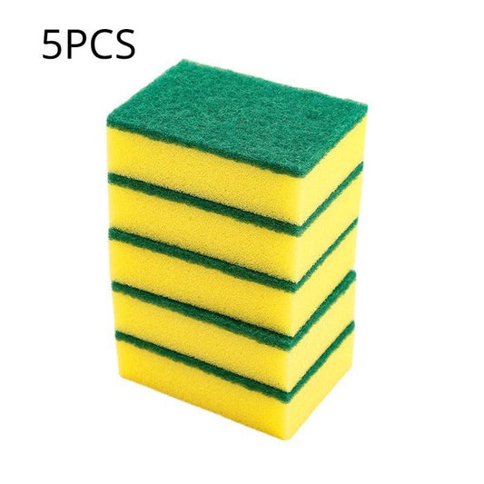 5pcs Multifunctional Cleaning Sponge Double Sided Scouring Pad