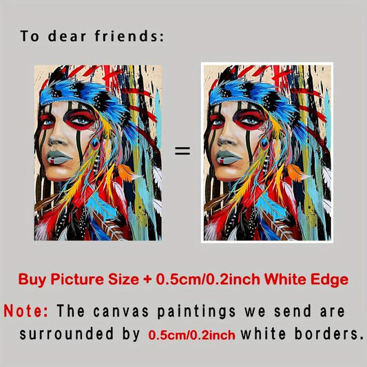 Colorful Indian Woman Print Artwork 12x16