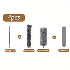 Microfiber Feather Duster with Extension Rod Stainless Steel Handle