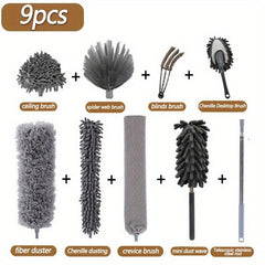 Microfiber Feather Duster with Extension Rod Stainless Steel Handle