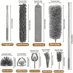 Microfiber Feather Duster with Extension Rod Stainless Steel Handle