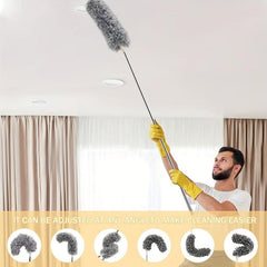 Microfiber Feather Duster with Extension Rod Stainless Steel Handle
