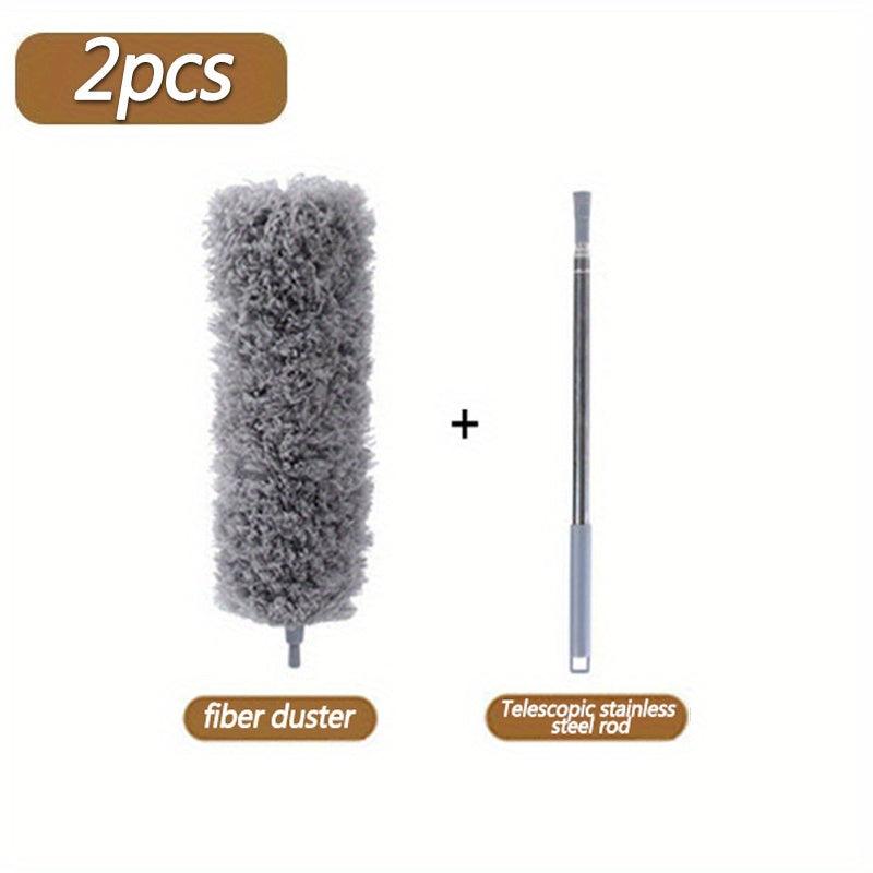Microfiber Feather Duster with Extension Rod Stainless Steel Handle