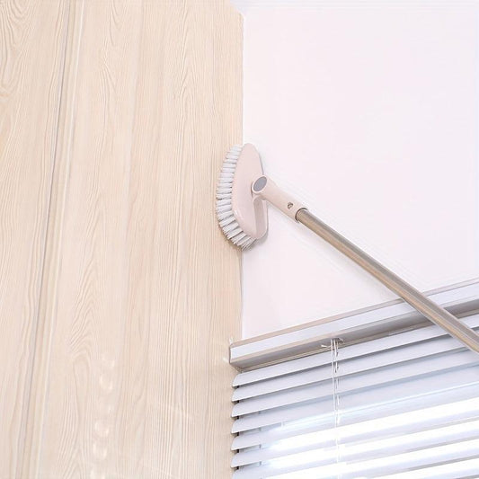Hard Bristle Floor Brush with Long Handle for Cleaning Toilets, Bathtubs & Tiles