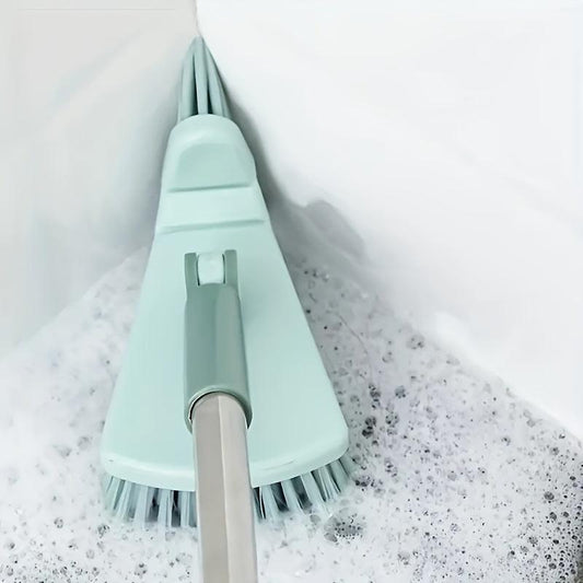 Triangular Floor Brush Long Handle Hard Bristle Flexible Head Dead Corner Cleani
