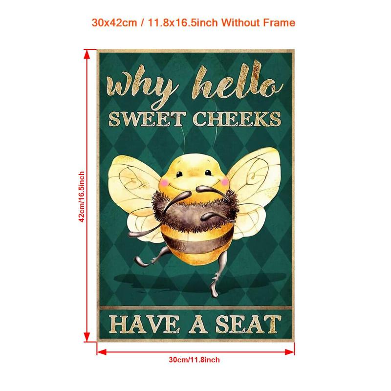 Bee Why Hello Sweet Cheeks Have A Seat Canvas Wall Art