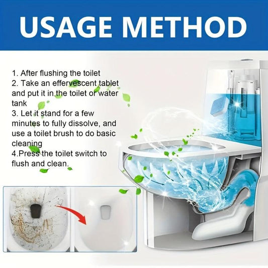 Toilet Bowl Cleaner Effervescent Tablet - Descaling, Deodorant, Stain Remover