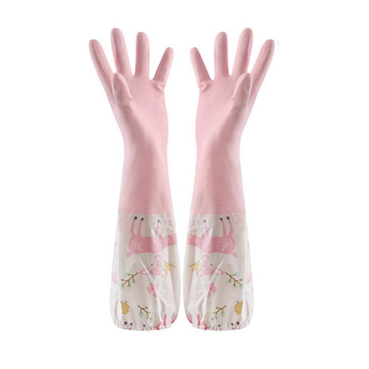 Cartoon Dishwashing Gloves Household Kitchen Long Sleeve Cleaning Glove
