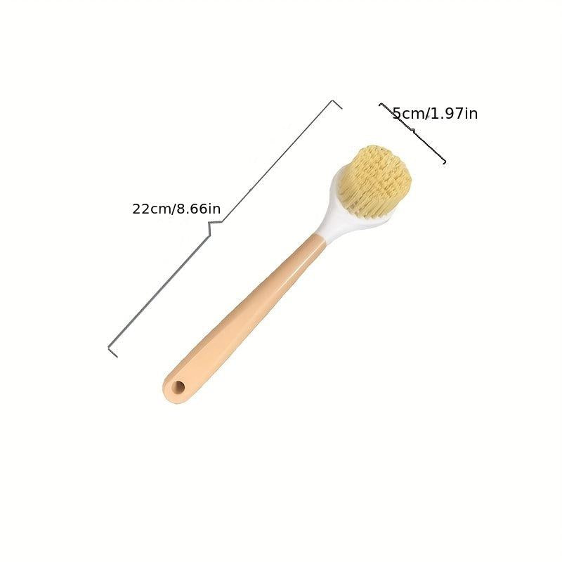 Bamboo Handle Dish Brush Scrubber with Scraper, Kitchen Sink Cleaning