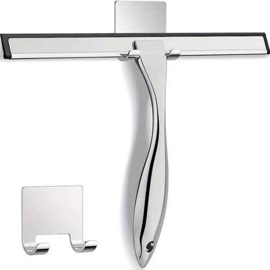 2 Pack Stainless Steel Shower Scraper w/ Adhesive Hook