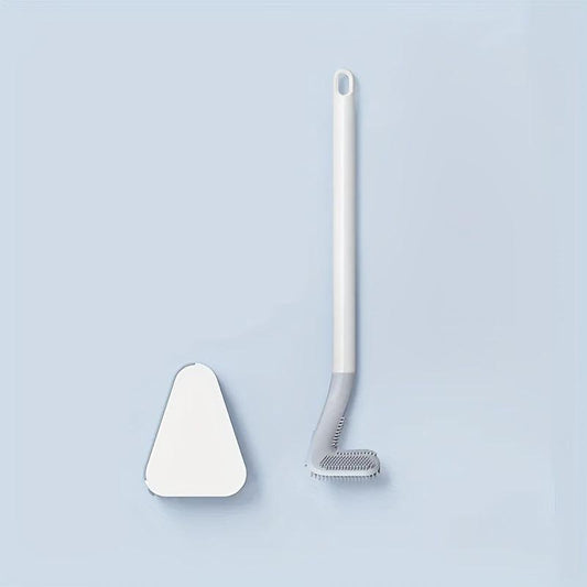 Silicone Golf Toilet Brush Set Wall Mounted Flexible Long Handle No Dead Corner