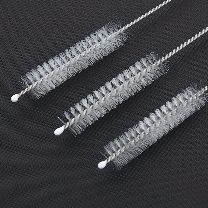 2pcs Stainless Steel Nylon Straw Brush Set Cleaning Supplies