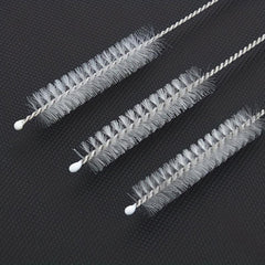 2pcs Stainless Steel Nylon Straw Brush Set Cleaning Supplies