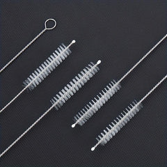 2pcs Stainless Steel Nylon Straw Brush Set Cleaning Supplies