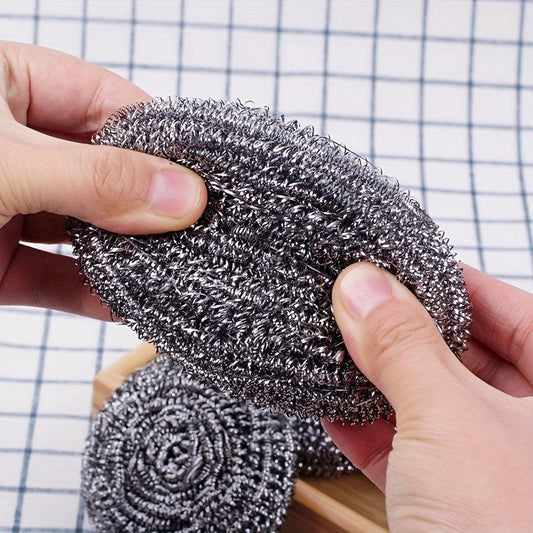 6pcs Steel Scouring Pads Kitchen Scrubber Wire Ball Cleaner