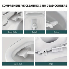 Wall Mounted Toilet Brush Set with Flexible Silicone Bristles