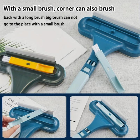 Multifunctional Window Screen Cleaning Brush Glass Wiper Scraper Long Handle