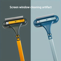Multifunctional Window Screen Cleaning Brush Glass Wiper Scraper Long Handle