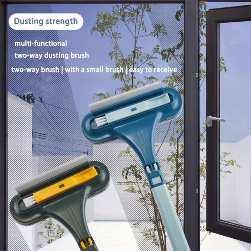 Multifunctional Window Screen Cleaning Brush Glass Wiper Scraper Long Handle