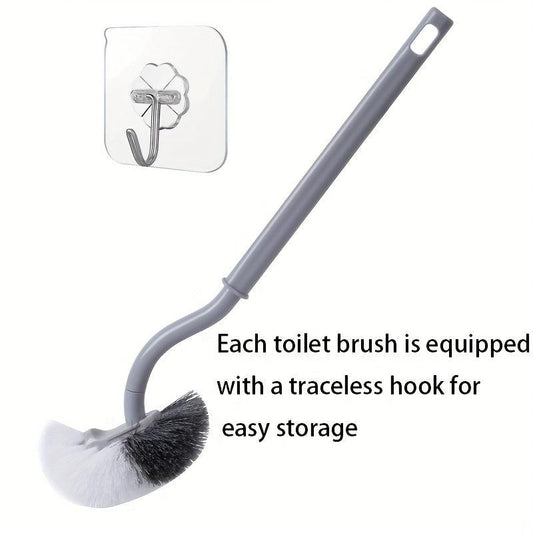 1pc S Rod Toilet Brush No Dead Corner Soft Hair Long Handle Toilet Brush
