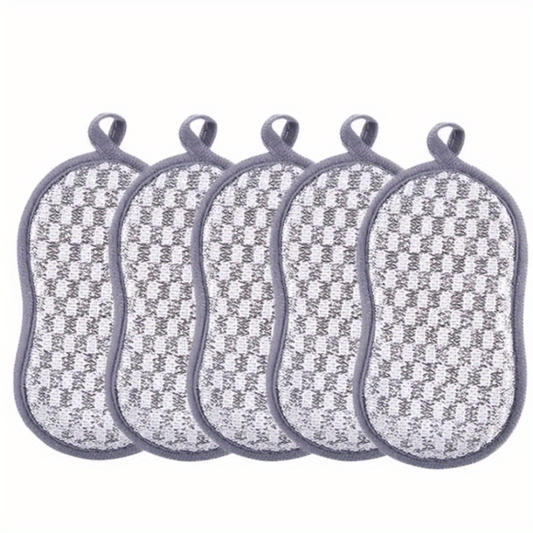 5pcs Durable Kitchen Scrub Sponge Heavy Duty Scrubber