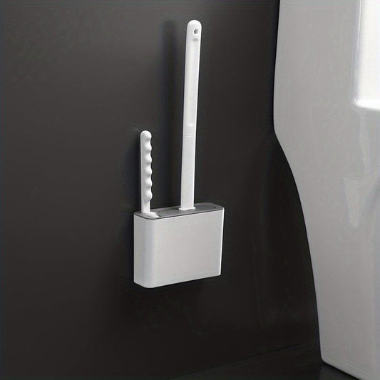 Silicone Toilet Brush Set with Holder Wall Mounted