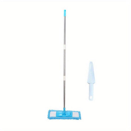 Chenille Flat Floor Mop 360 Rotatable Telescopic Wet Dry Cleaning Mop