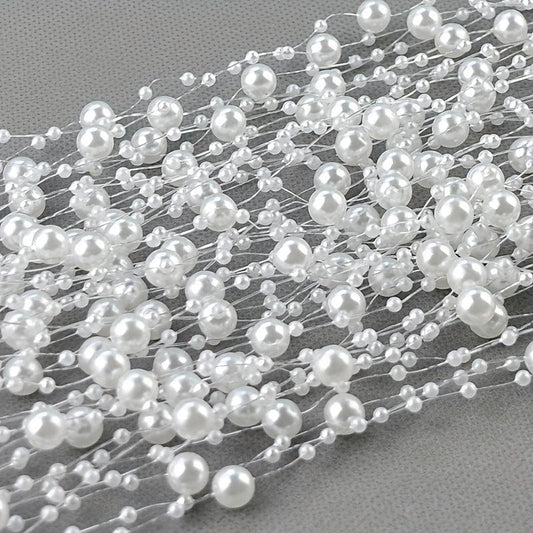 10M Pearl Connecting Line Beads Stars Floral Ornaments DIY Hair Accessories