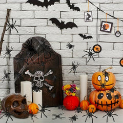 100pcs Halloween Spooky Plastic Spiders Scary Toy Kids Party Decor