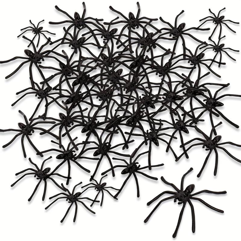 100pcs Halloween Spooky Plastic Spiders Scary Toy Kids Party Decor
