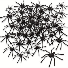 100pcs Halloween Spooky Plastic Spiders Scary Toy Kids Party Decor