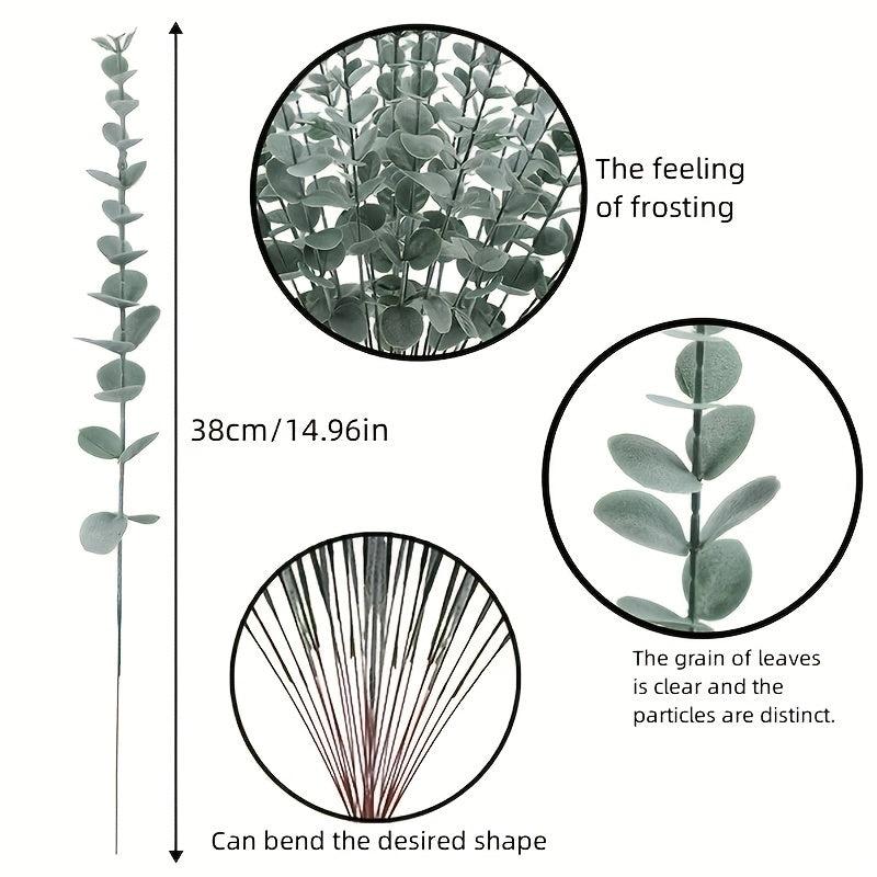 24pcs Artificial Eucalyptus Branches for Room Decoration