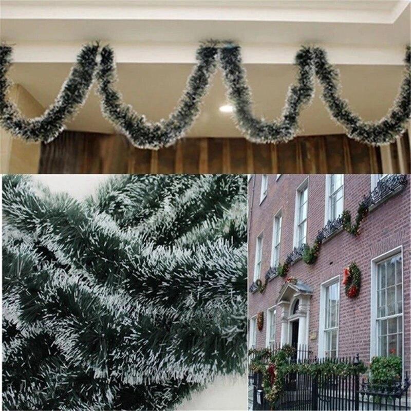 Christmas Tree Dark Green Rattan Twig Door Ring Decoration