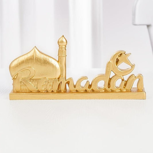 Golden Vintage Ramadan Decoration Resin Crafts for Eid