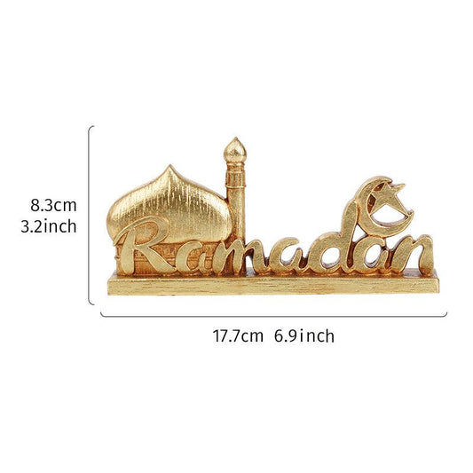 Golden Vintage Ramadan Decoration Resin Crafts for Eid