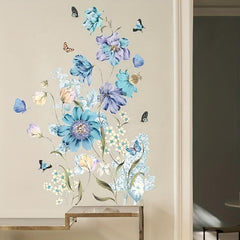 Flower Butterfly Wall Sticker Bedroom Entrance Home Decoration