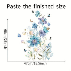 Flower Butterfly Wall Sticker Bedroom Entrance Home Decoration