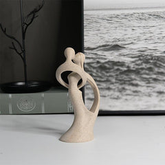 Sandstone Resin Lover Figurine Abstract Art Couple Statue Gift Home Decor
