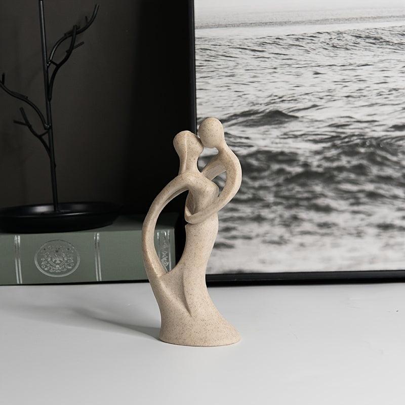 Sandstone Resin Lover Figurine Abstract Art Couple Statue Gift Home Decor
