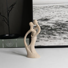 Sandstone Resin Lover Figurine Abstract Art Couple Statue Gift Home Decor